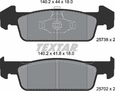 Textar 2573801 - Stabdžių trinkelių rinkinys, diskinis stabdys onlydrive.pro