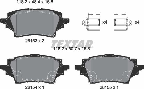 Textar 2615301 - Brake Pad Set, disc brake onlydrive.pro