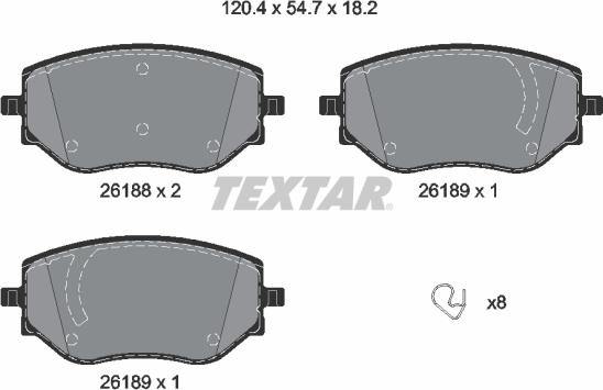 Textar 2618801 - Тормозные колодки, дисковые, комплект onlydrive.pro