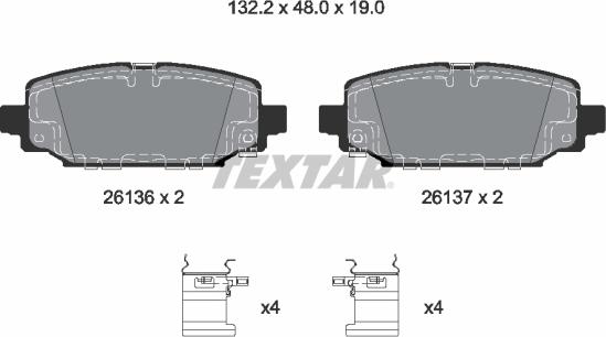 Textar 2613601 - Brake Pad Set, disc brake onlydrive.pro