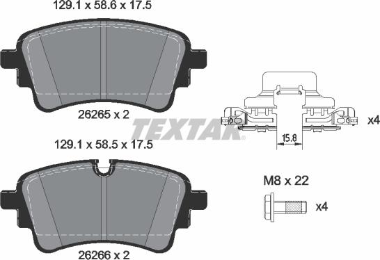 Textar 2626503 - Piduriklotsi komplekt,ketaspidur onlydrive.pro