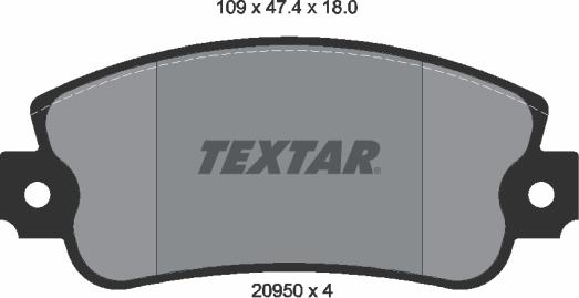 Textar 2095005 - Brake Pad Set, disc brake onlydrive.pro