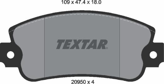 Textar 2095005 - Тормозные колодки, дисковые, комплект onlydrive.pro