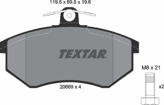 Textar 2066921 - Brake Pad Set, disc brake onlydrive.pro