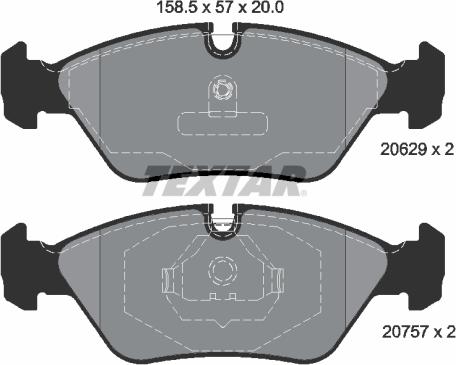 Textar 2062902 - Brake Pad Set, disc brake onlydrive.pro