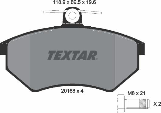 Textar 2016804 - Bremžu uzliku kompl., Disku bremzes onlydrive.pro