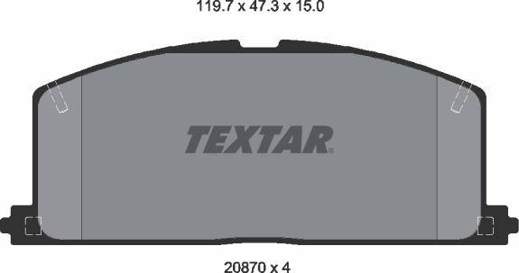 Textar 2087001 - Тормозные колодки, дисковые, комплект onlydrive.pro