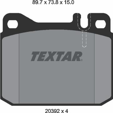 Textar 2039204 - Brake Pad Set, disc brake onlydrive.pro