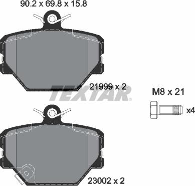 Textar 2199901 - Brake Pad Set, disc brake onlydrive.pro