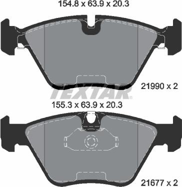 Textar 2199003 - Stabdžių trinkelių rinkinys, diskinis stabdys onlydrive.pro