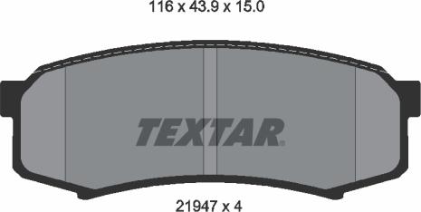 Textar 2194701 - Brake Pad Set, disc brake onlydrive.pro