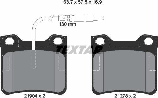 Textar 2190403 - Stabdžių trinkelių rinkinys, diskinis stabdys onlydrive.pro