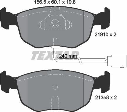 Textar 2191003 - Brake Pad Set, disc brake onlydrive.pro