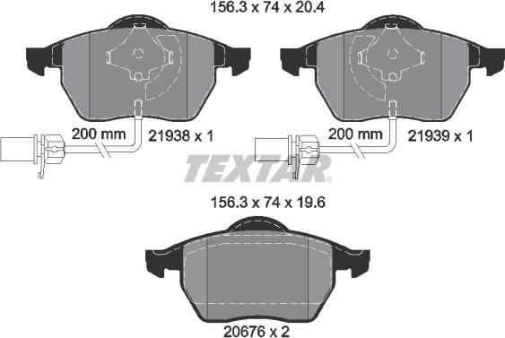 Textar 2193801 - Stabdžių trinkelių rinkinys, diskinis stabdys onlydrive.pro