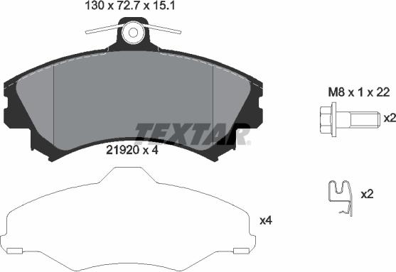 Textar 2192001 - Тормозные колодки, дисковые, комплект onlydrive.pro