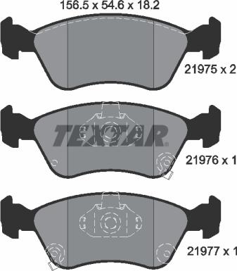 Textar 2197502 - Brake Pad Set, disc brake onlydrive.pro