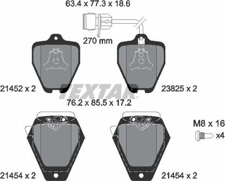 Textar 2145201 - Piduriklotsi komplekt,ketaspidur onlydrive.pro