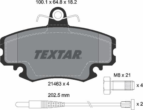 Textar 2146304 - Piduriklotsi komplekt,ketaspidur onlydrive.pro