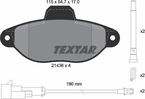 Textar 2143609 - Stabdžių trinkelių rinkinys, diskinis stabdys onlydrive.pro