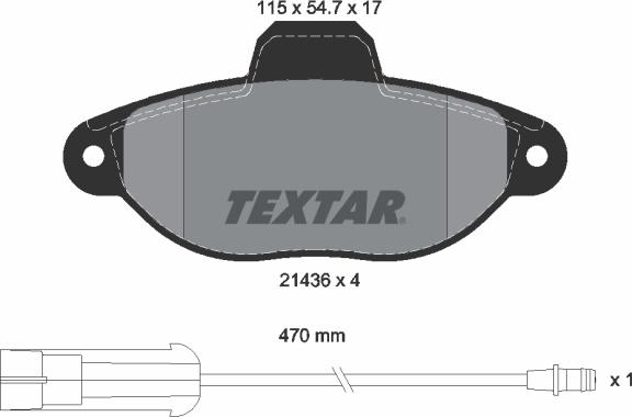 Textar 2143603 - Piduriklotsi komplekt,ketaspidur onlydrive.pro