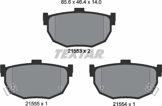 Textar 2155301 - Piduriklotsi komplekt,ketaspidur onlydrive.pro