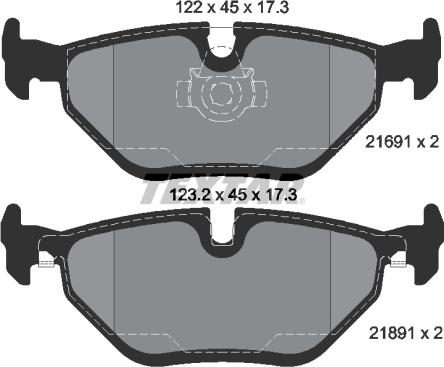 Textar 2169103 - Brake Pad Set, disc brake onlydrive.pro