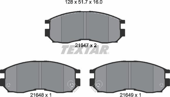 Textar 2164701 - Brake Pad Set, disc brake onlydrive.pro