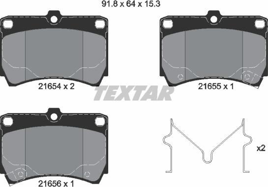 Textar 2165404 - Brake Pad Set, disc brake onlydrive.pro