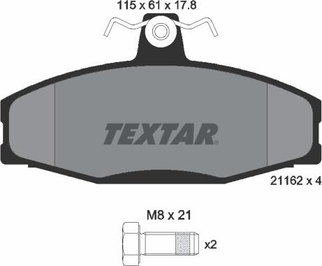 Textar 2166201 - Bremžu uzliku kompl., Disku bremzes onlydrive.pro