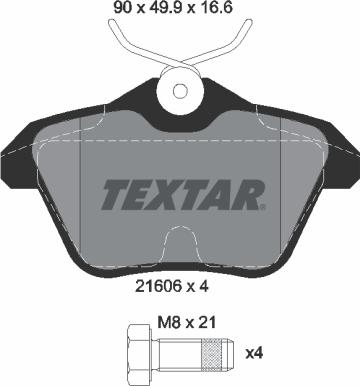 Textar 2160601 - Brake Pad Set, disc brake onlydrive.pro