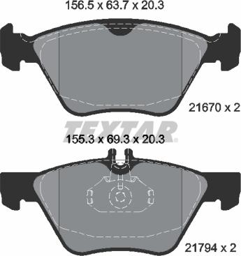 Textar 2167001 - Piduriklotsi komplekt,ketaspidur onlydrive.pro