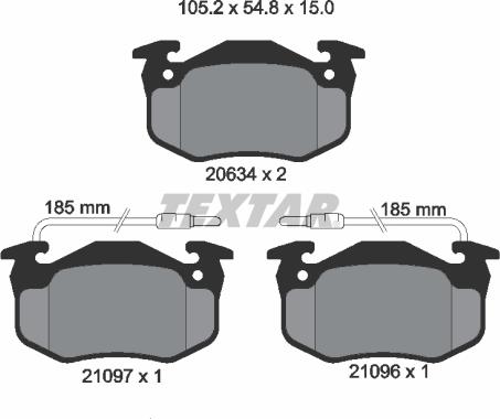 Textar 2109601 - Brake Pad Set, disc brake onlydrive.pro