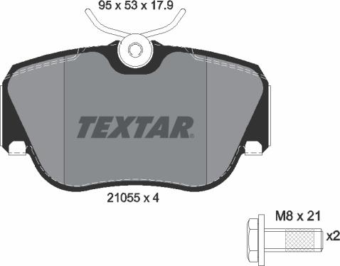 Textar 2105503 - Stabdžių trinkelių rinkinys, diskinis stabdys onlydrive.pro