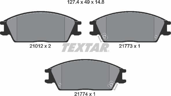 Textar 2101202 - Brake Pad Set, disc brake onlydrive.pro