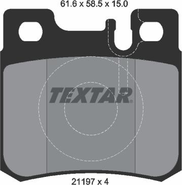 Textar 2119701 - Piduriklotsi komplekt,ketaspidur onlydrive.pro