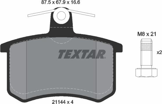 Textar 2114401 - Brake Pad Set, disc brake onlydrive.pro