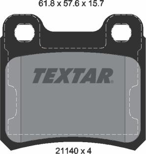 Textar 2114001 - Brake Pad Set, disc brake onlydrive.pro