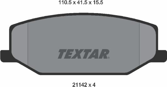 Textar 2114202 - Тормозные колодки, дисковые, комплект onlydrive.pro