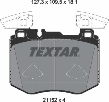 Textar 2115201 - Stabdžių trinkelių rinkinys, diskinis stabdys onlydrive.pro