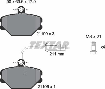 Textar 2110005 - Piduriklotsi komplekt,ketaspidur onlydrive.pro