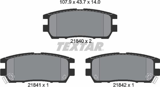 Textar 2184002 - Тормозные колодки, дисковые, комплект onlydrive.pro