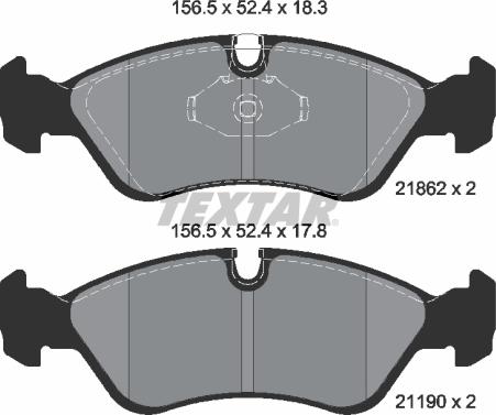 Textar 2186201 - Brake Pad Set, disc brake onlydrive.pro