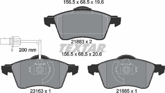 Textar 2188501 - Piduriklotsi komplekt,ketaspidur onlydrive.pro