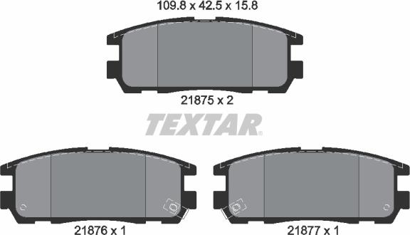 Textar 2187501 - Brake Pad Set, disc brake onlydrive.pro