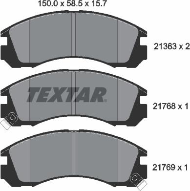 Textar 2136301 - Stabdžių trinkelių rinkinys, diskinis stabdys onlydrive.pro