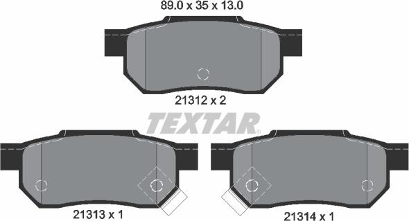 Textar 2131201 - Brake Pad Set, disc brake onlydrive.pro