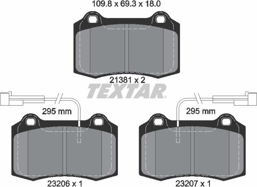 Textar 2138103 - Brake Pad Set, disc brake onlydrive.pro