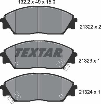 Textar 2132201 - Brake Pad Set, disc brake onlydrive.pro