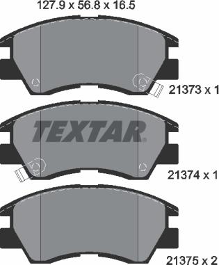 Textar 2137301 - Stabdžių trinkelių rinkinys, diskinis stabdys onlydrive.pro