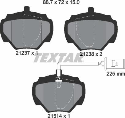 Textar 2123701 - Brake Pad Set, disc brake onlydrive.pro